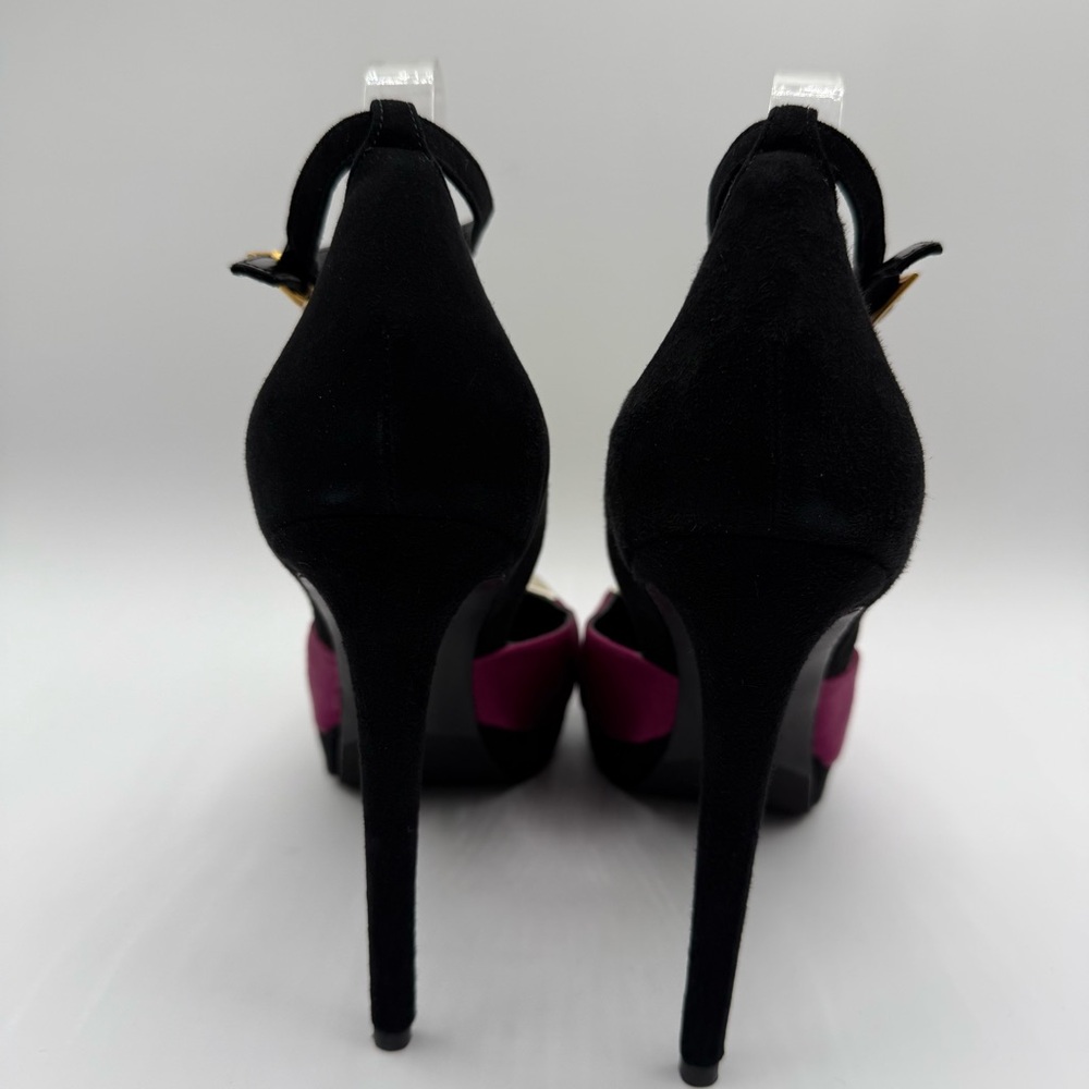 Gianni Marra Bold Color-block With Ankle Strap Stiletto Pointy Toe Platform - Picture 9 of 17